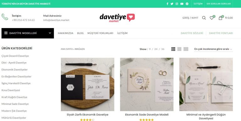 Minimal Davetiye Modelleri