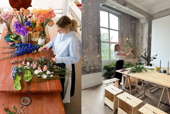 Buket hazırlığı ve Loewe için düzenlenen Parfüm Çiçek Buketi Workshop'u